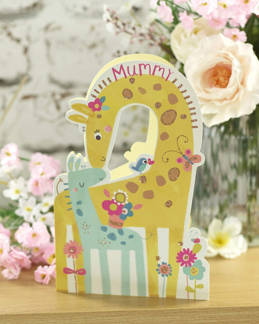 To Mummy From Son/From Daughter Cute Giraffes Mother's Day Card