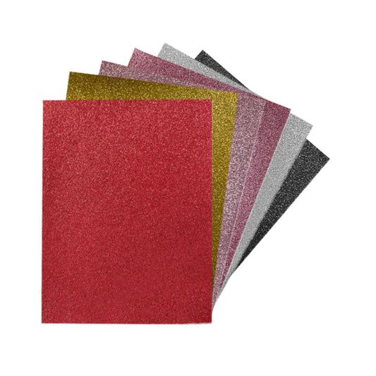 Pack of 60 A4 Assorted Valentine's Day Coloured 230gsm Craft Glitter Card Sheets – 6 Colours (10 each)
