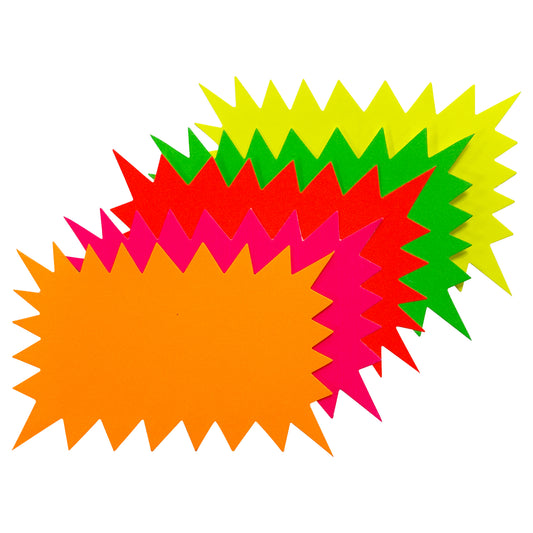 Pack of 2880 Assorted Coloured Neon Fluorescent Flashes 100 x 75mm