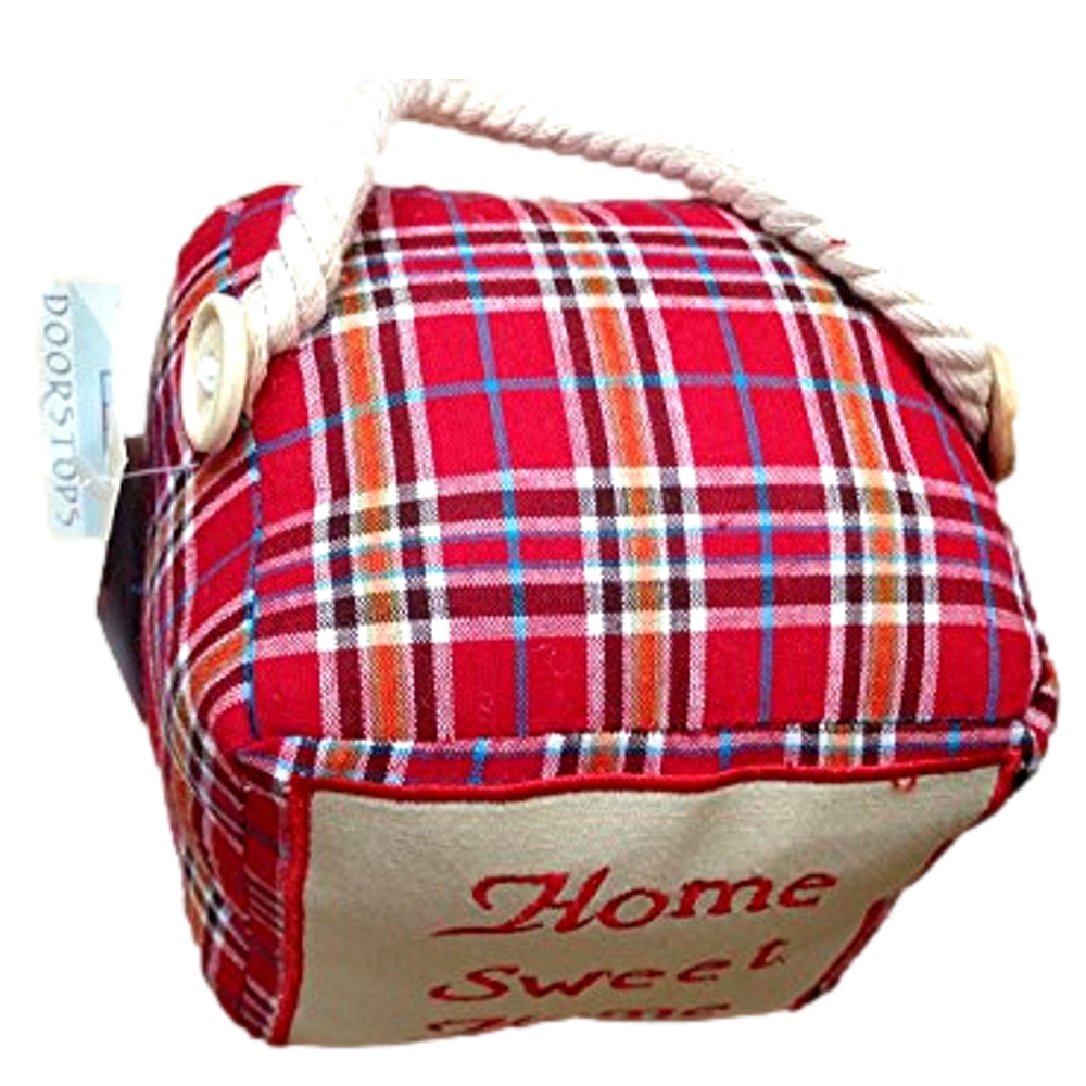 Door Stop Red Square - 'Home Sweet Home