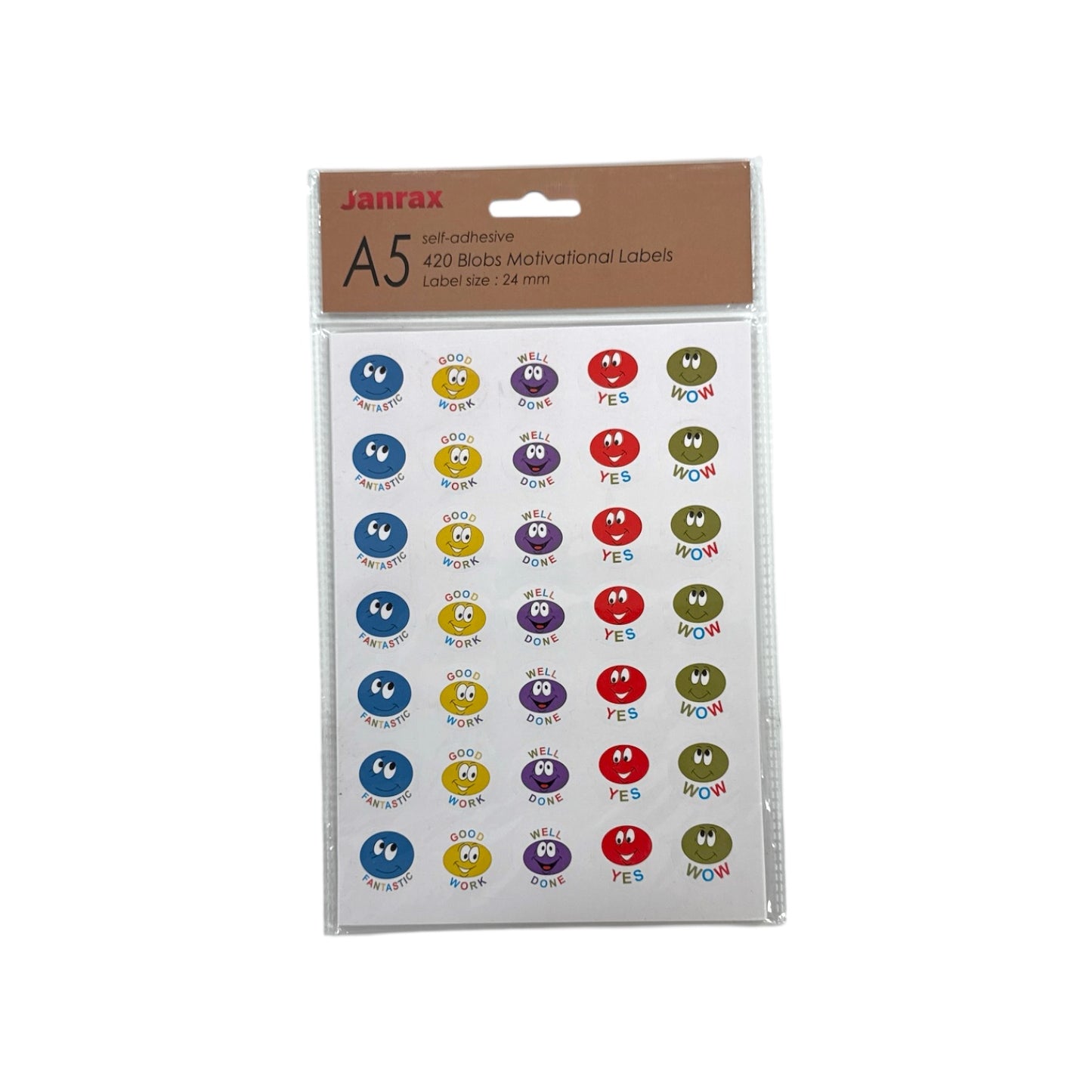 Pack of 2520 Motivational Blobs 24mm Self-Adhesive Labels