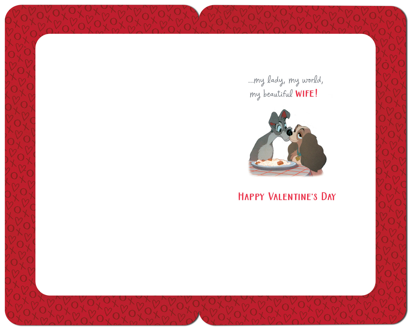 Wife Romantic Lady and The Tramp Valentine's Day Card