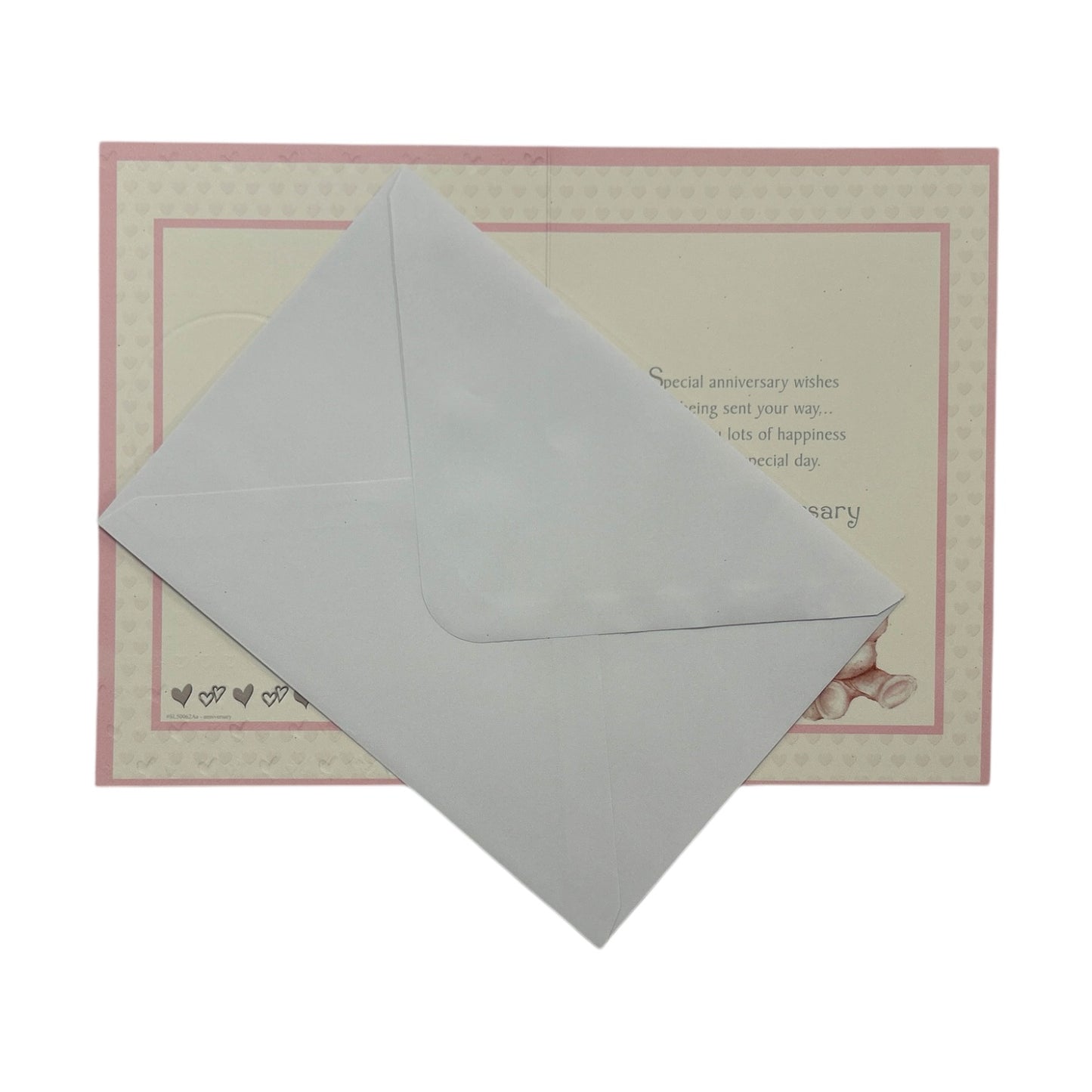 Sister and Brother-in-law Cute Teddies In Pink Heart Anniversary Card