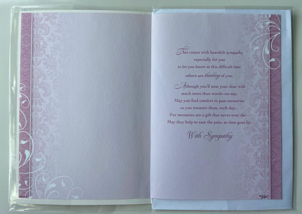 Loss Of Your Wife Sentimental Verse Sympathy Card