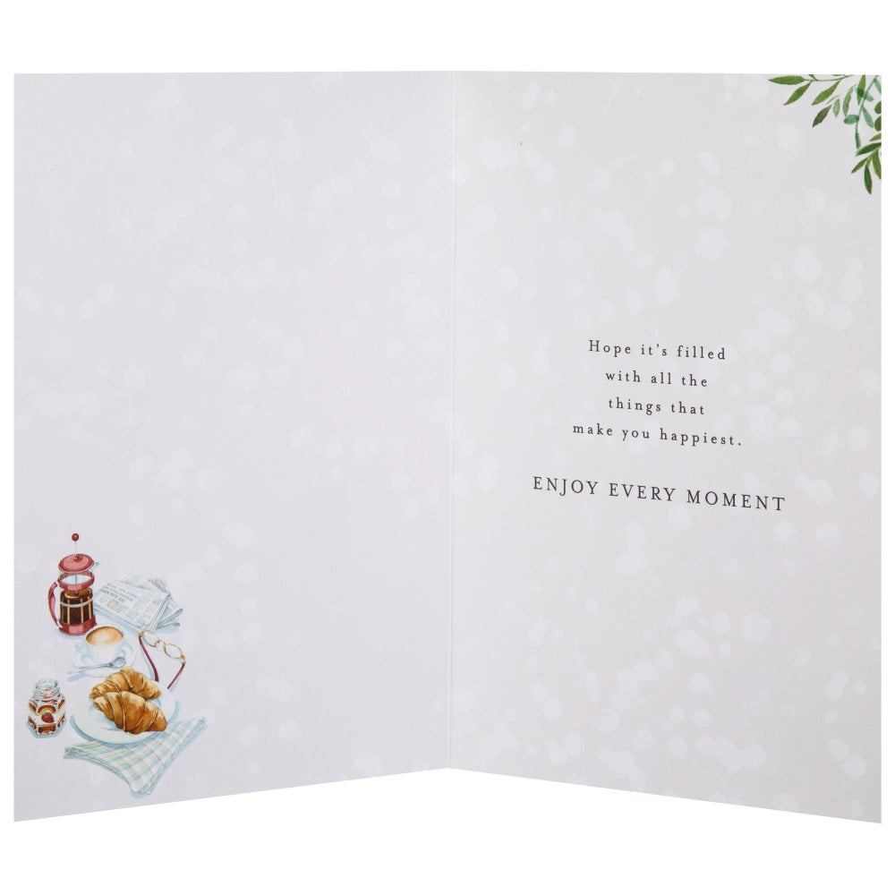 Coffee & Croissants Design Birthday Card