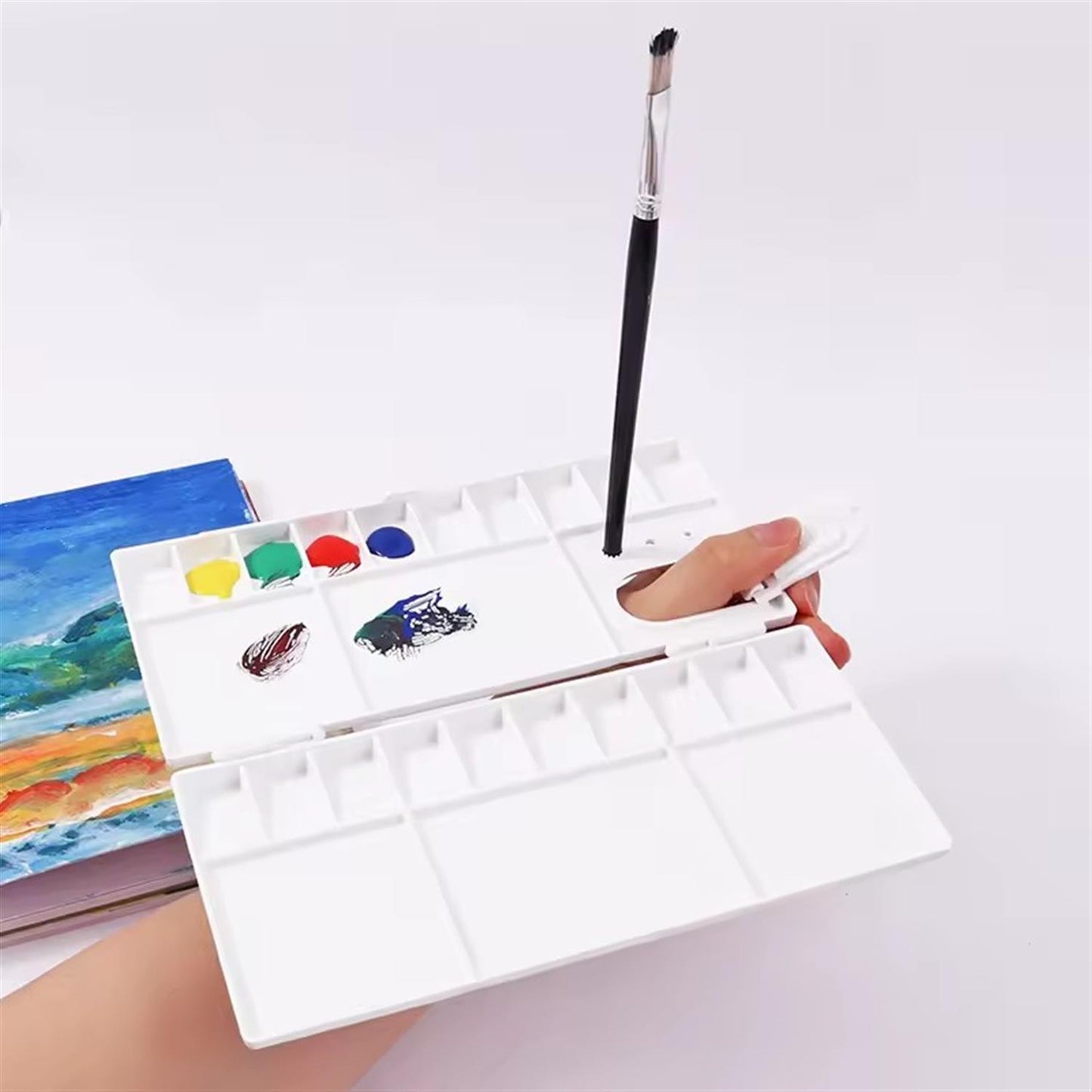 Watercolor Folding Palette with Thumbhole Durable and Portable