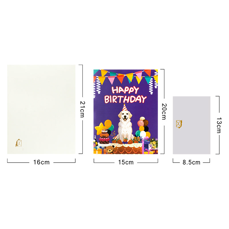 Party Pup 3D Dog on Cake Pop Up Birthday Card