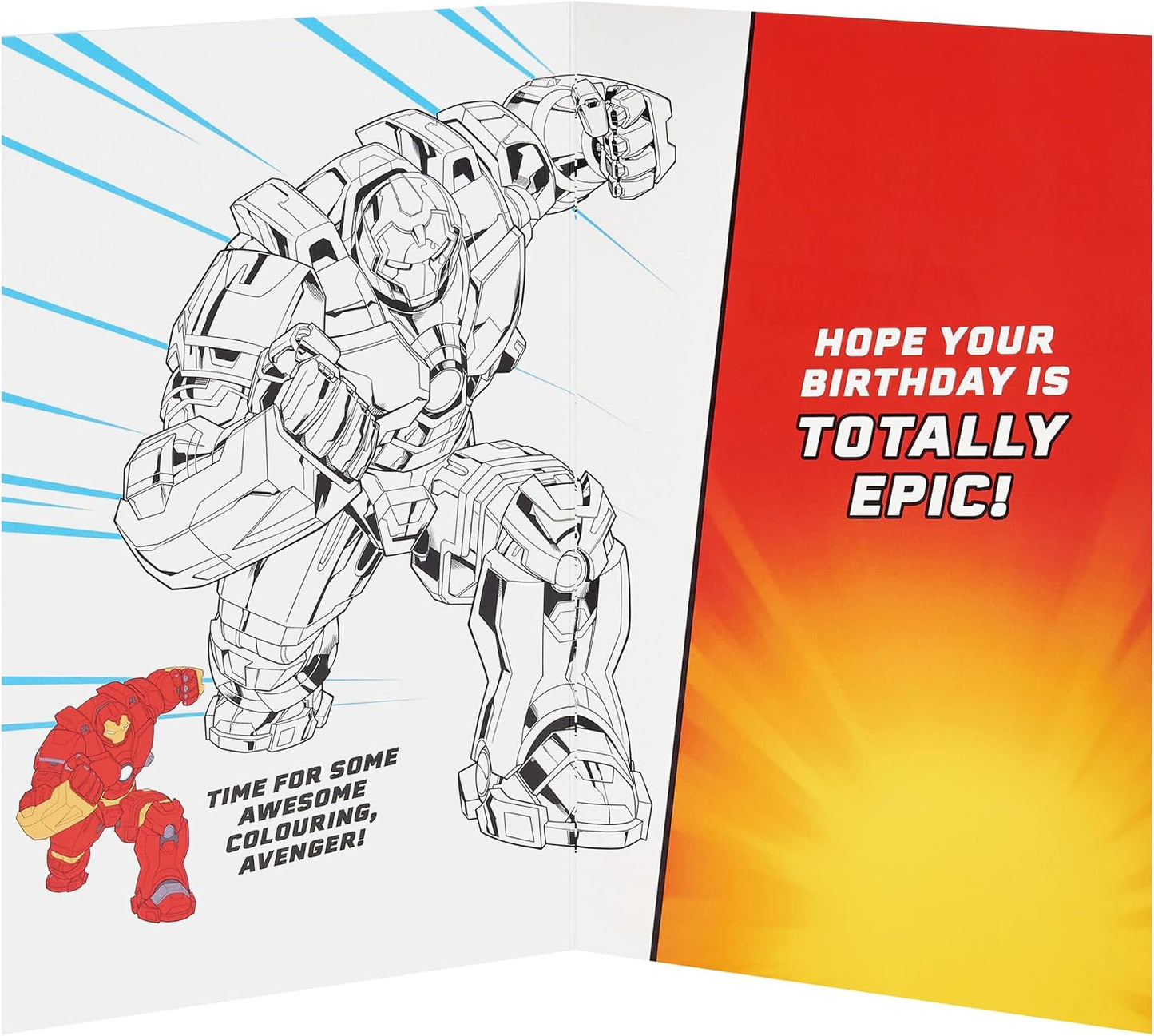 Marvel Avengers Design 4th Birthday Card with Activity Inside
