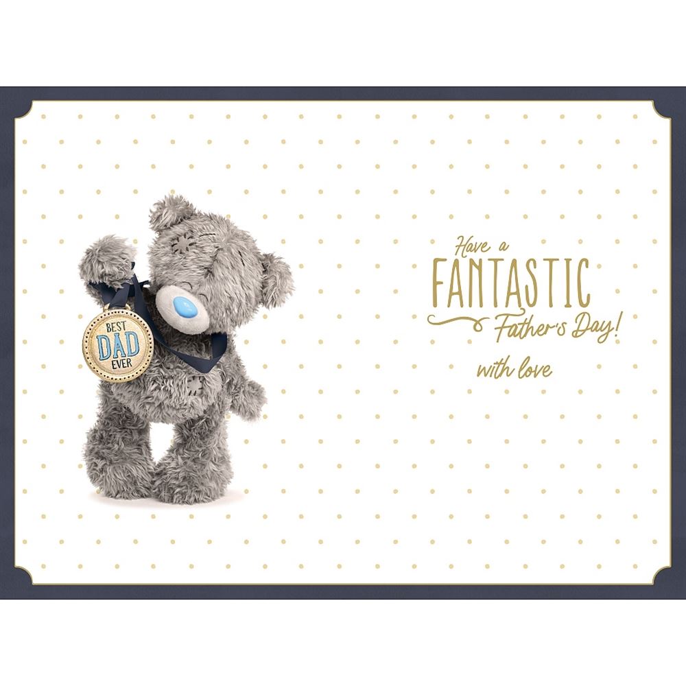 Bear With Medal Dad 3d Holographic Father's Day Card