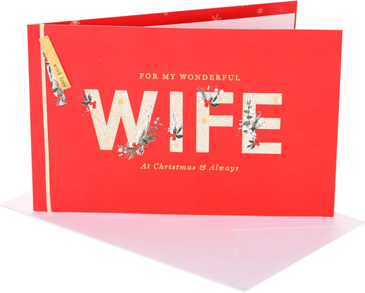 Lettering Design Wife Christmas Card