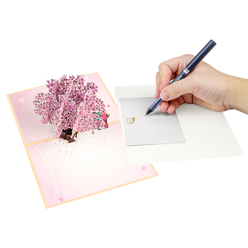 Lovebirds in Romantic Tree Scene Pop Up Card