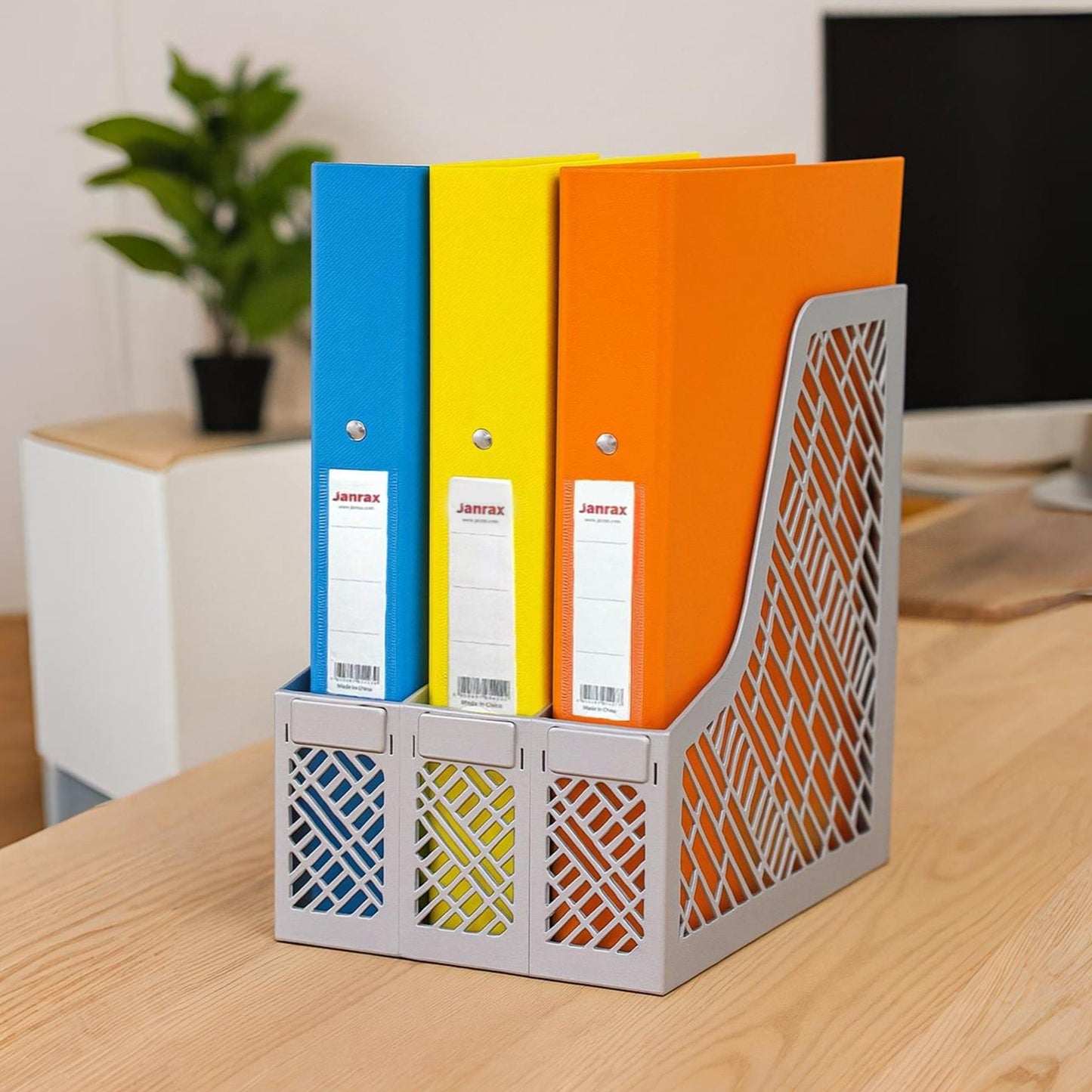 Pack of 3 A4 White Paper Over Board Ring Binders by Janrax