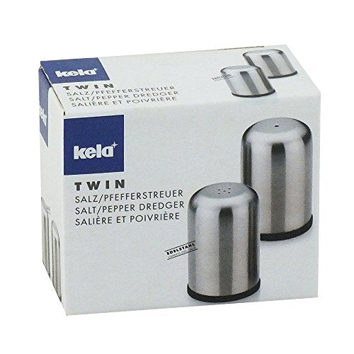 Kela 16921 Salt / Pepper Shaker Twin 2-Piece Set Stainless Steel