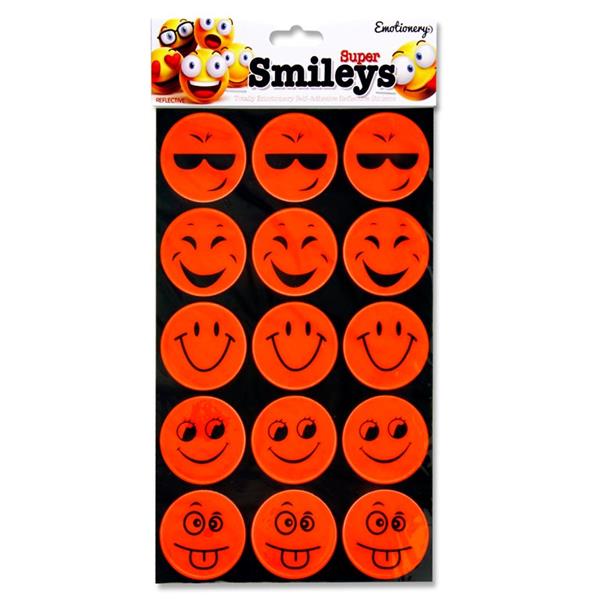 Pack of 15 High-Visibility Super Smiley Stickers by Emotionery