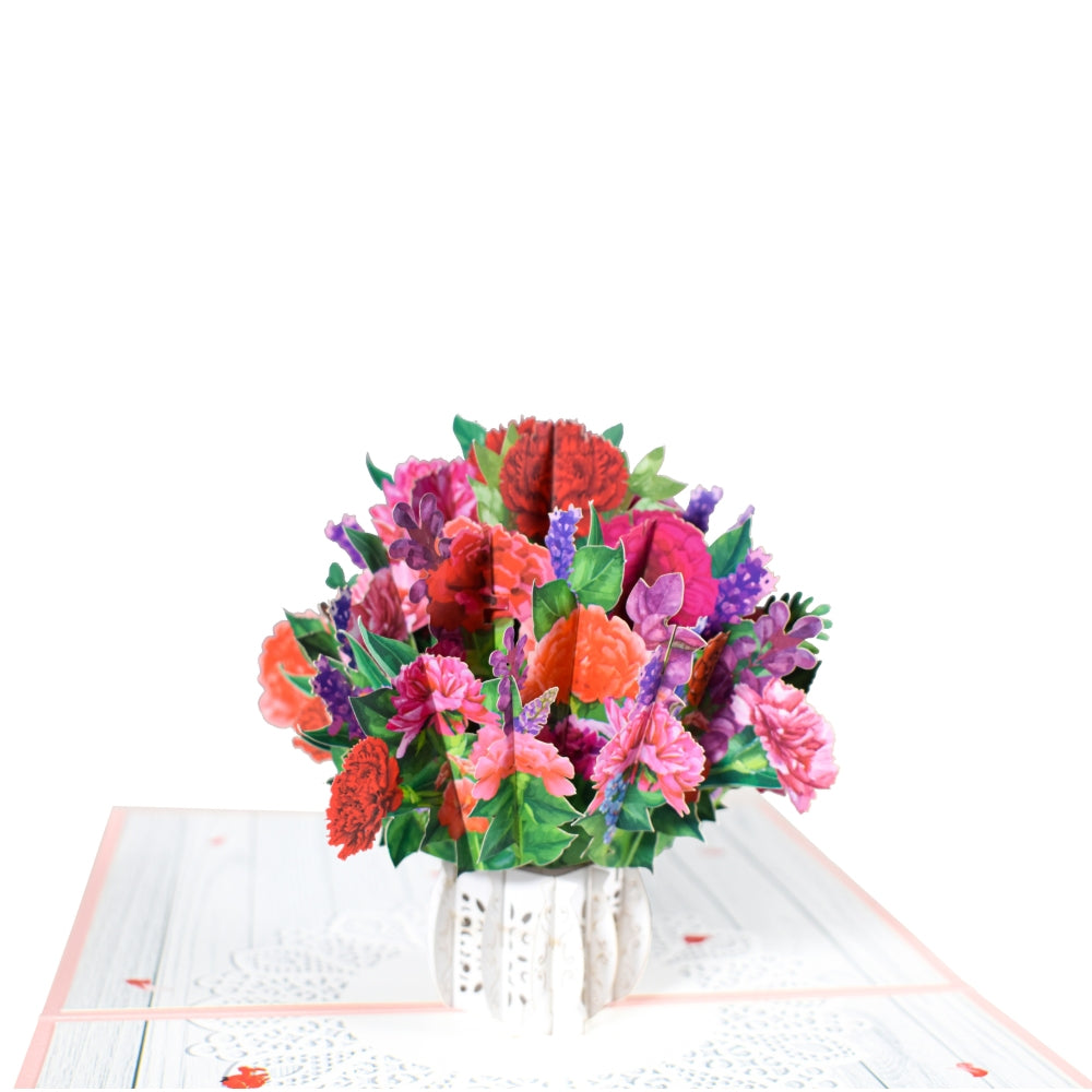 Heartfelt Blooms Elegant Floral Pop-Up Greeting Card - Mother's Day Anniversary Birthday