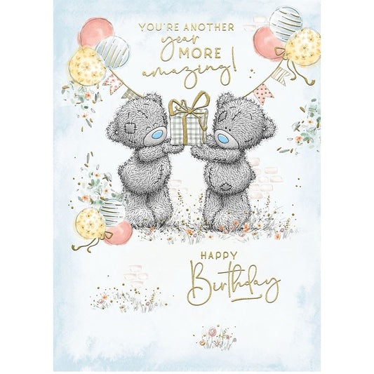 Bears Holding Cake Another Year More Amazing Birthday Card