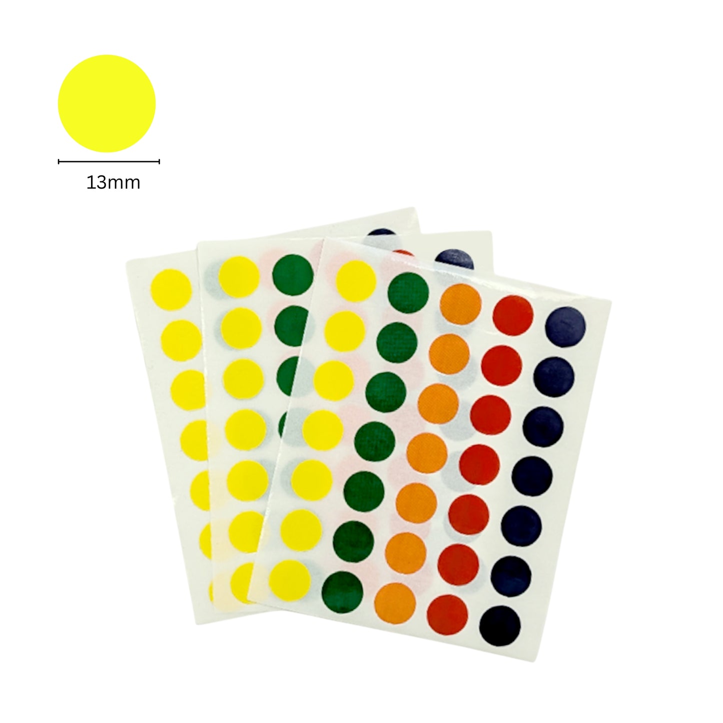 Pack of 105 Assorted 5 Colours 13mm Round Sticky Dots