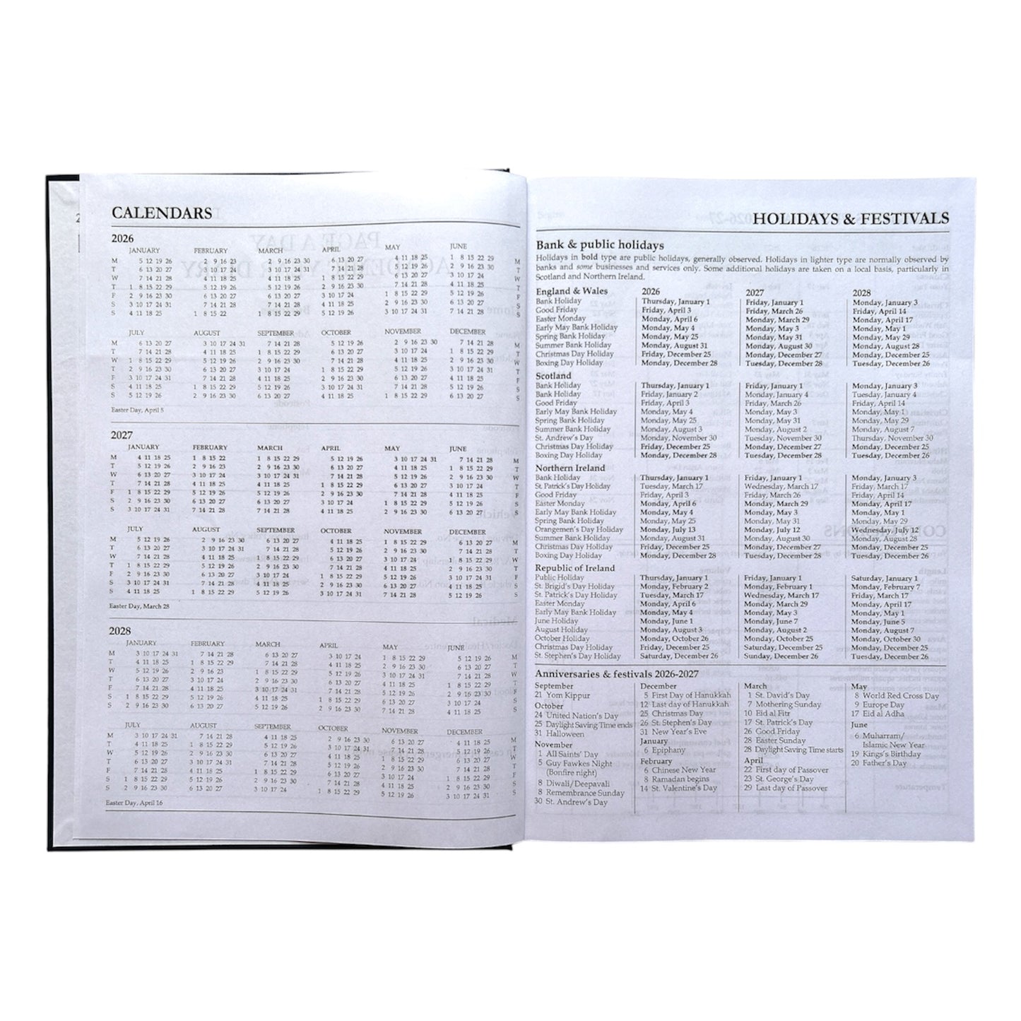 Janrax 2026-2027 A4 Day Per Page Burgundy Academic Diary