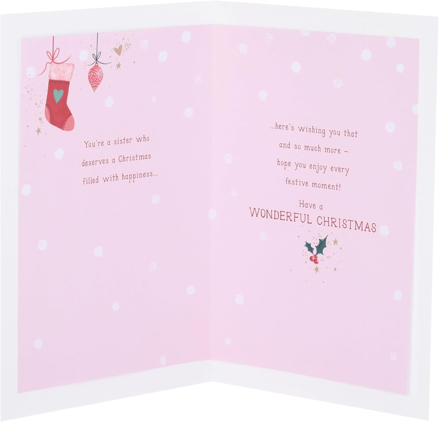 Hanging Baubles Sister Christmas Card