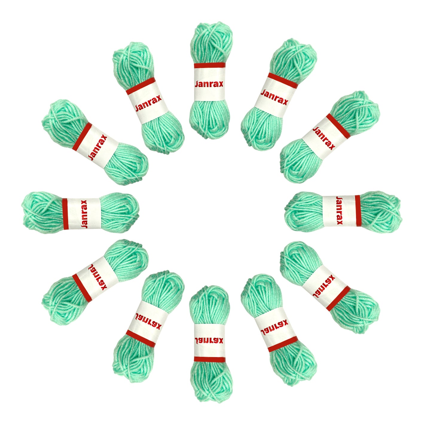 Pack of 5 Pastel Green Acrylic Yarn Rolls – 10g each, 4 Strand 8 Ply Knitting Wool