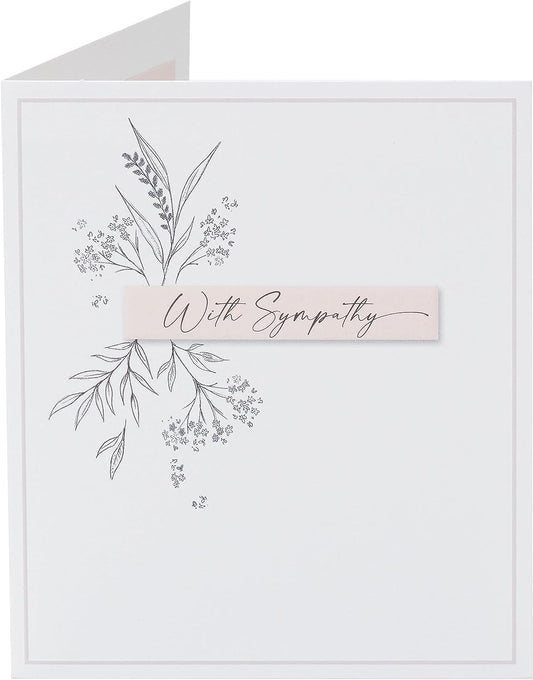 Floral Outline Design Sympathy Card