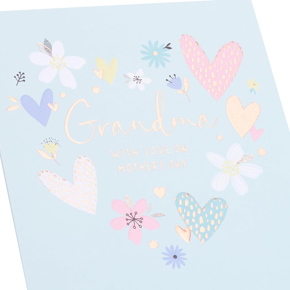 Hearts and Florals Design Grandma Mother's Day Card