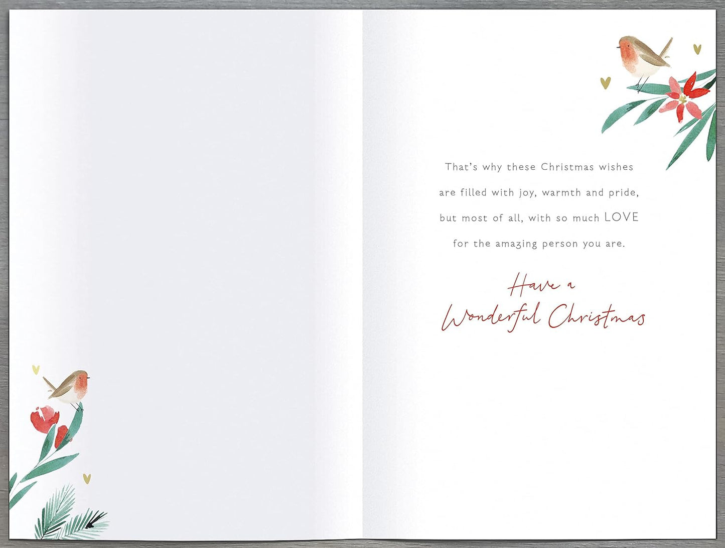 Daughter Christmas Card Heart Foiled & Embellished Special