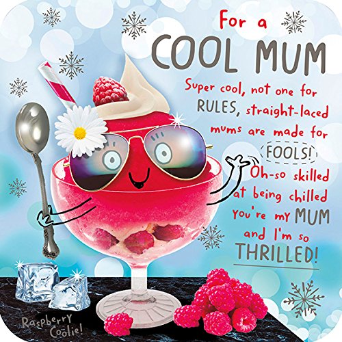 Cute Cool Mum Humour Mother's Day Glitter Greeting Card