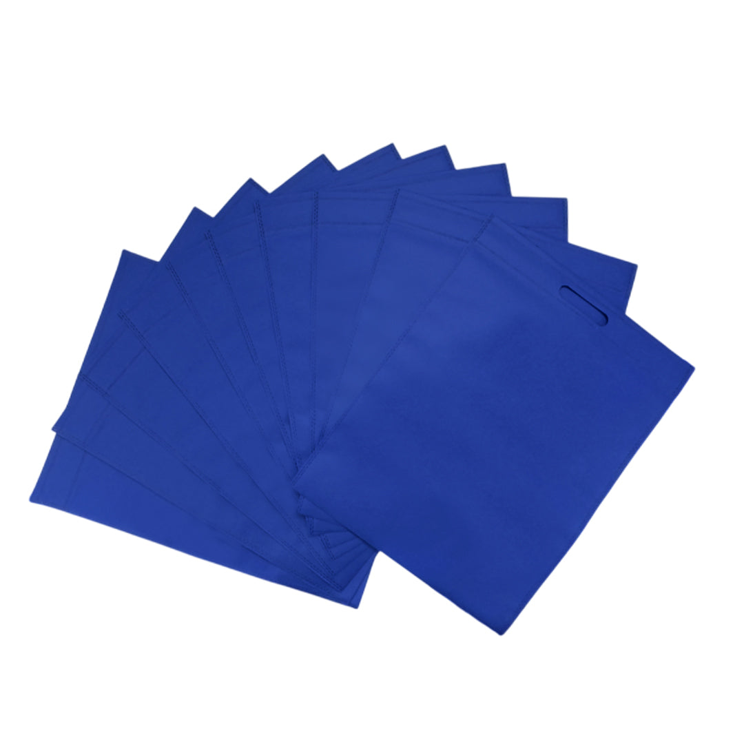 Pack of 100 Blue Coloured 40x30cm Non-Woven Patch Handle Bags