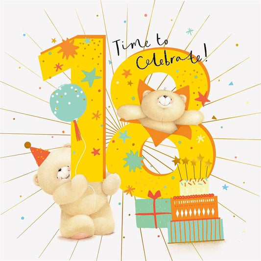 Forever Friends Time to Celebrate Theme 18th Birthday Card
