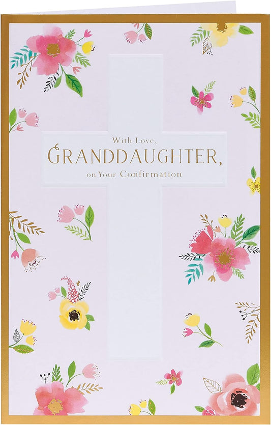 Flower Design Granddaughter Confirmation Card
