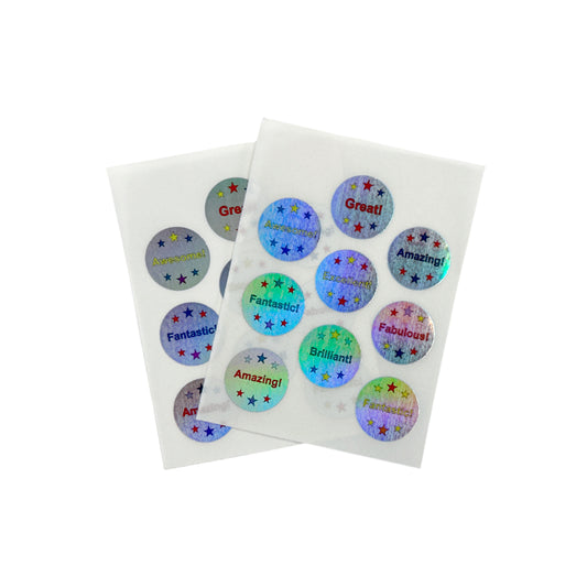 Pack of 108 Cool Holographic Round Labels 24mm