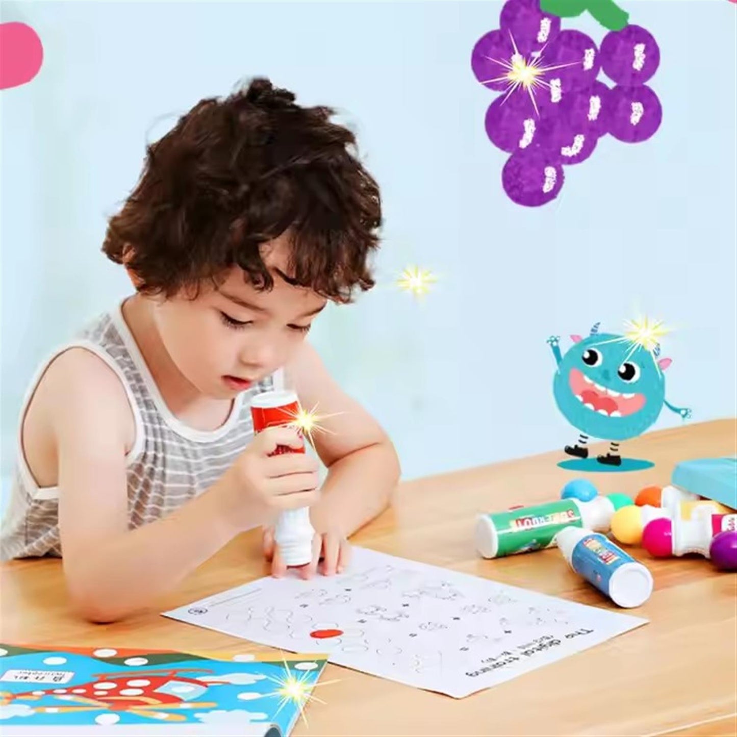 Pack of 8 Bright Washable Dot Markers