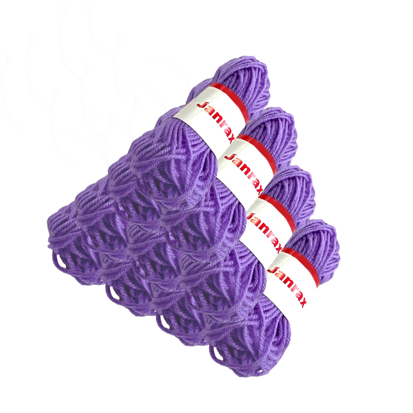 Pack of 5 Lilac Acrylic Yarn Rolls – 10g each, 4 Strand 8 Ply Knitting Wool