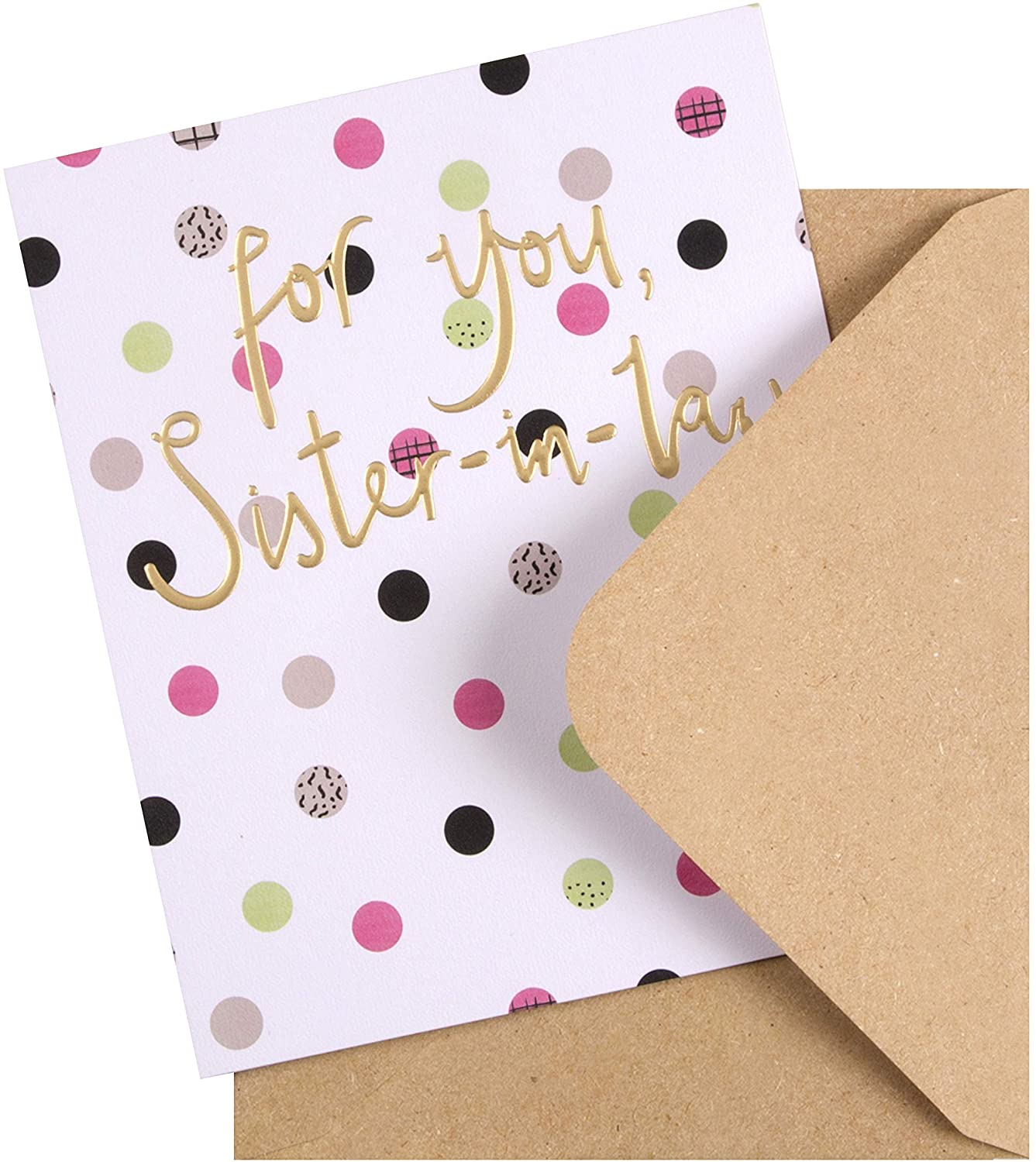 Sister in law Birthday Card Embossed Text Design