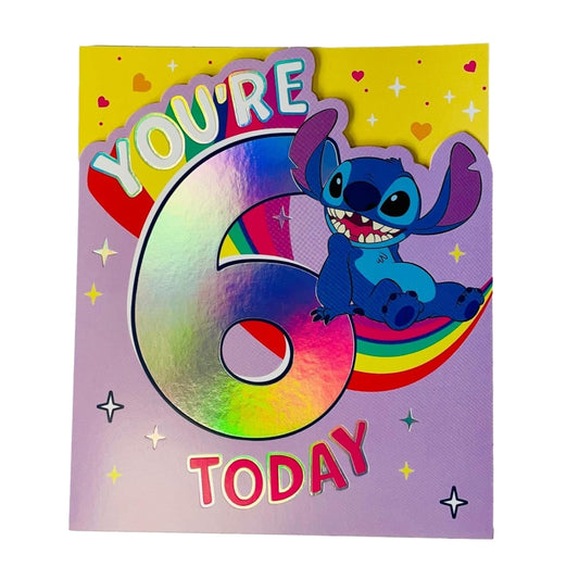 Unique Stitch Design for Girls 6th Birthday Card