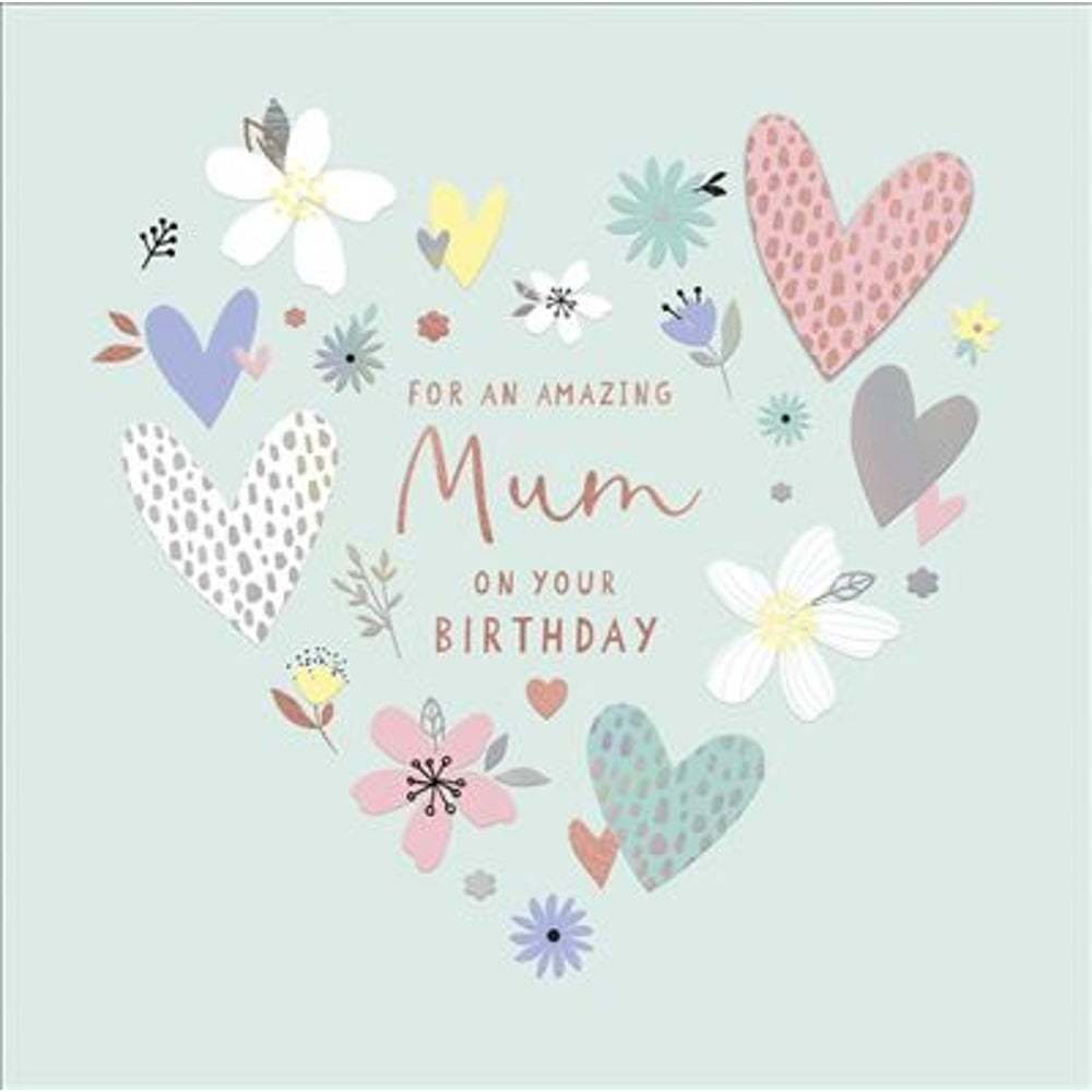 Silver Copper Foil Details Mum Birthday Card
