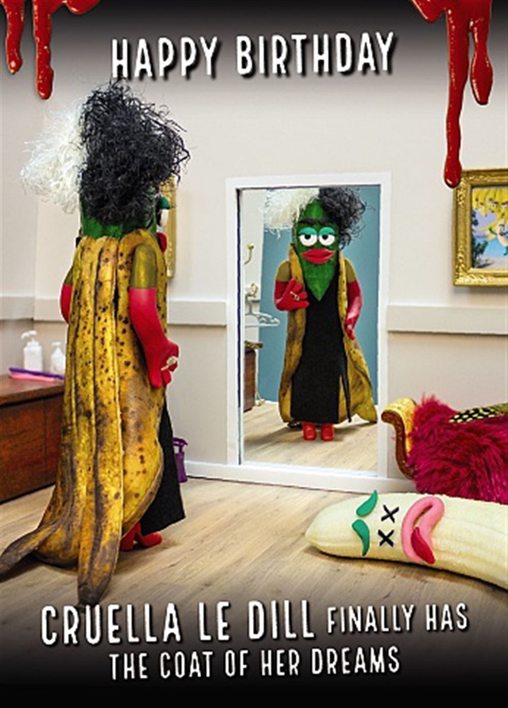 Violent Veg Funny Humourous Quirky Blank Birthday Card