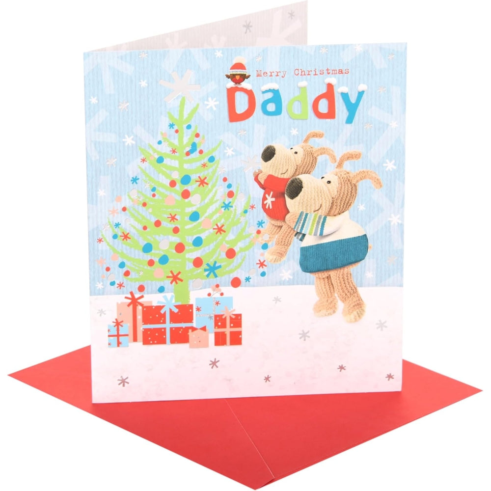 Boofle Near Xmas Tree Daddy Christmas Card