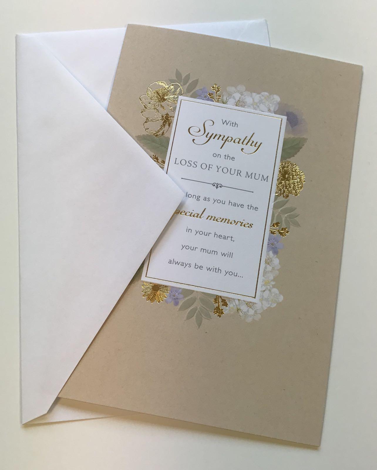 Loss of Mum Nice Verse Sympathy Greeting Card Thinking of you