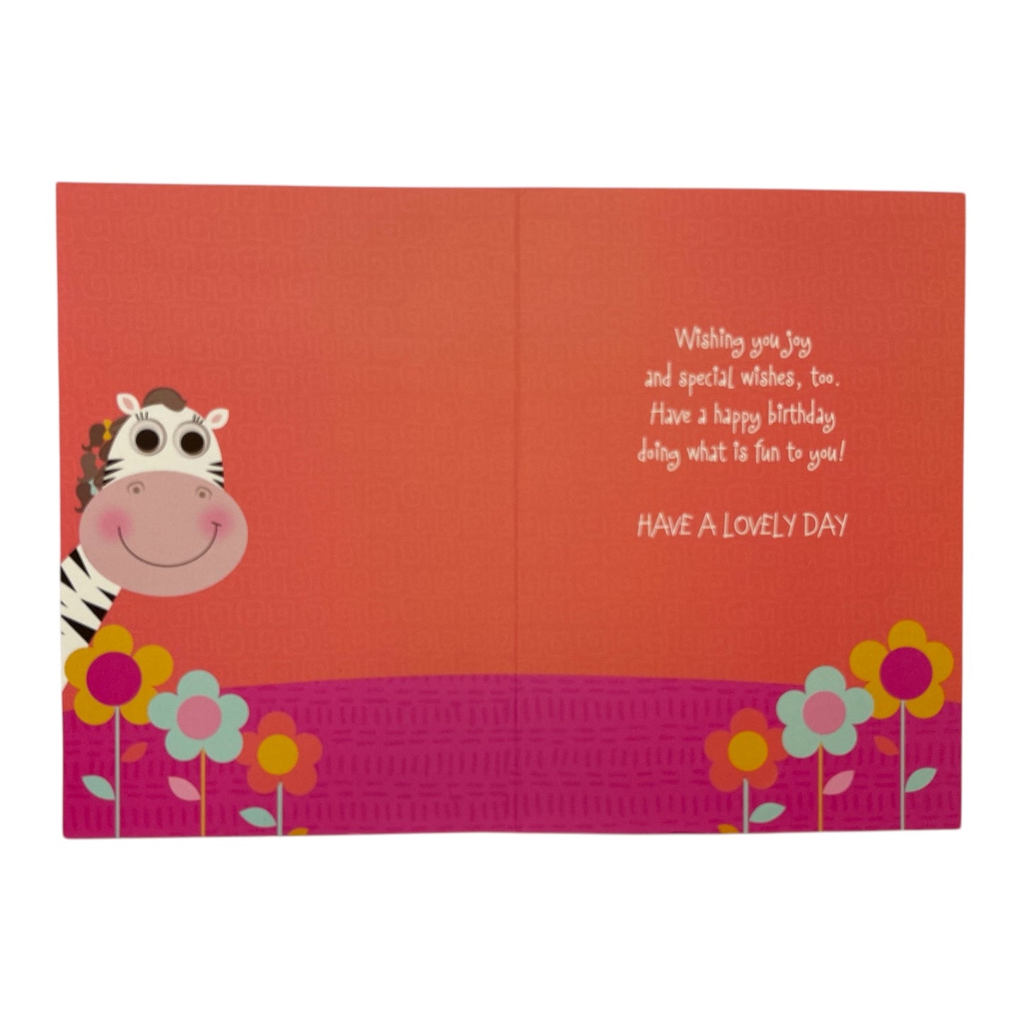 Age 03 Female Juvenile Giraffe with Flowers Design Birthday Card