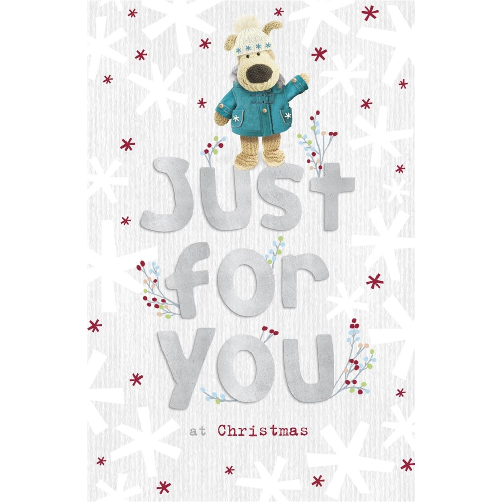 Boofle Standing Lettering Just For You Christmas Card