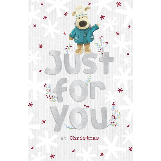 Boofle Standing Lettering Just For You Christmas Card