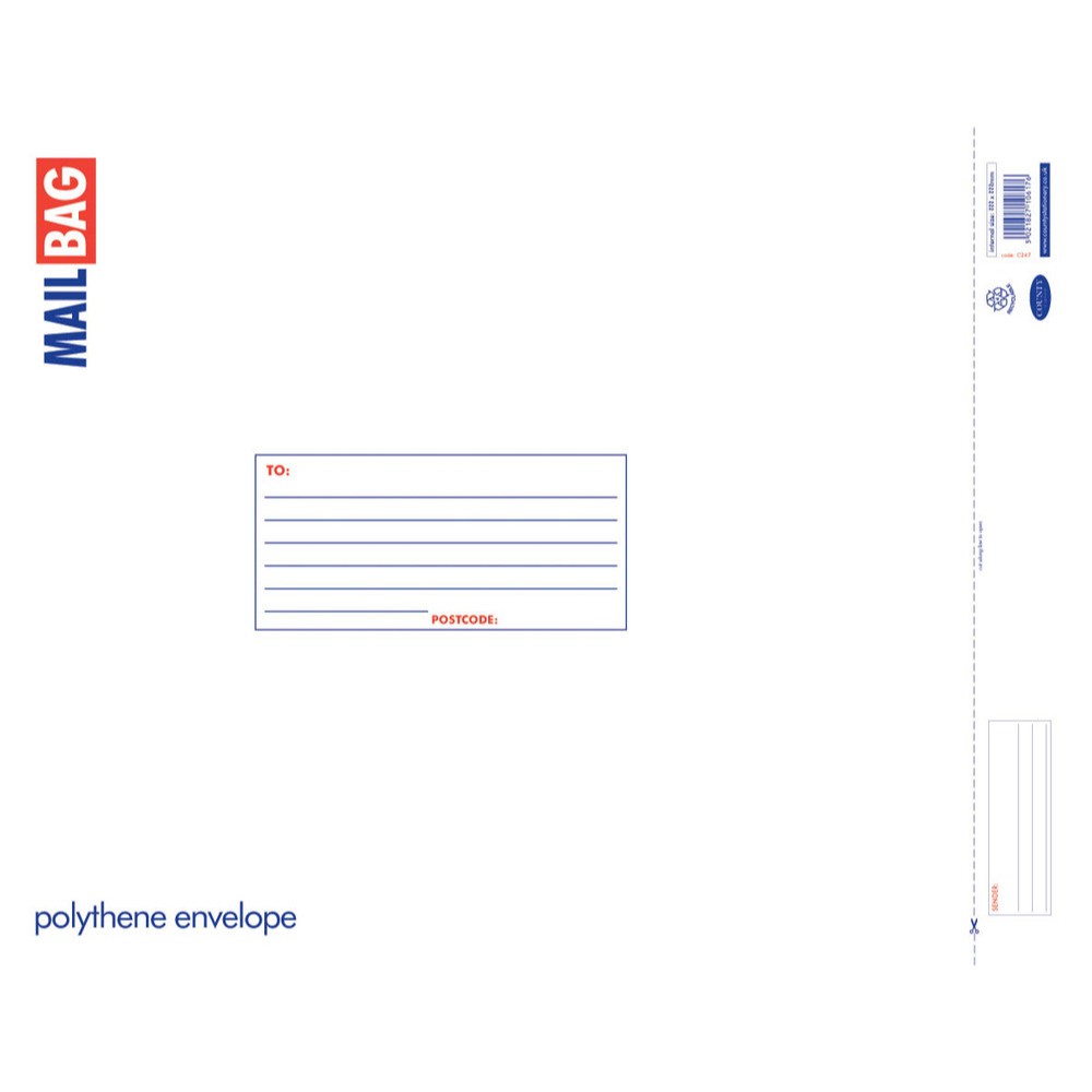 Pack of 25 Extra Large Polythene Mail Bags 42 x 50cm