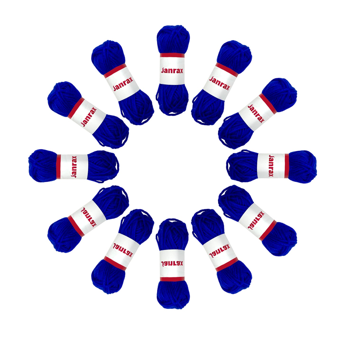 Pack of 20 Dark Blue Acrylic Yarn Rolls – 10g each, 4 Strand 8 Ply Knitting Wool