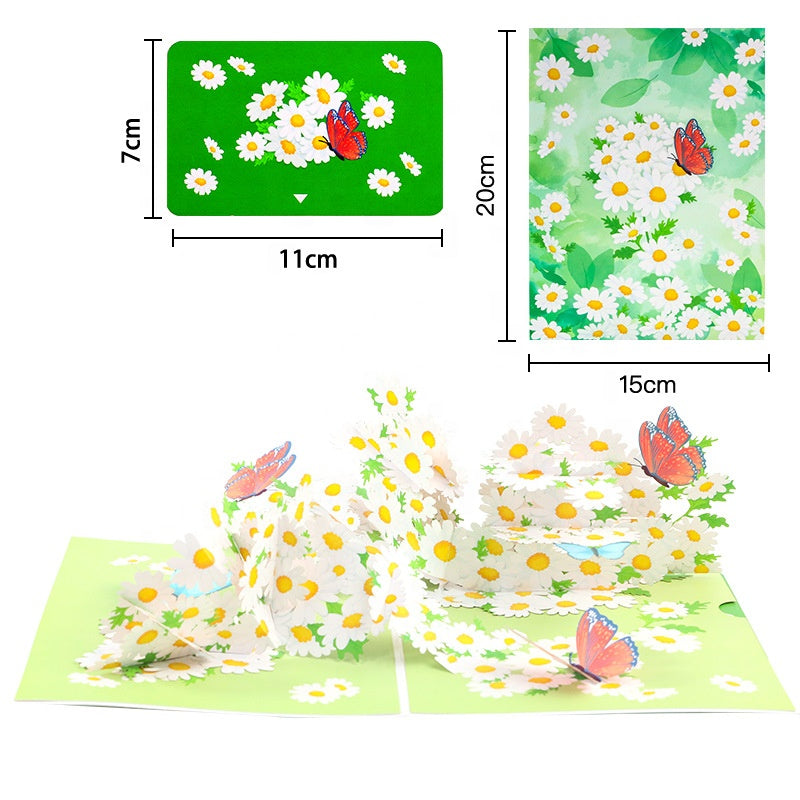 Daisy Butterfly 3D Pop Up Greeting Card