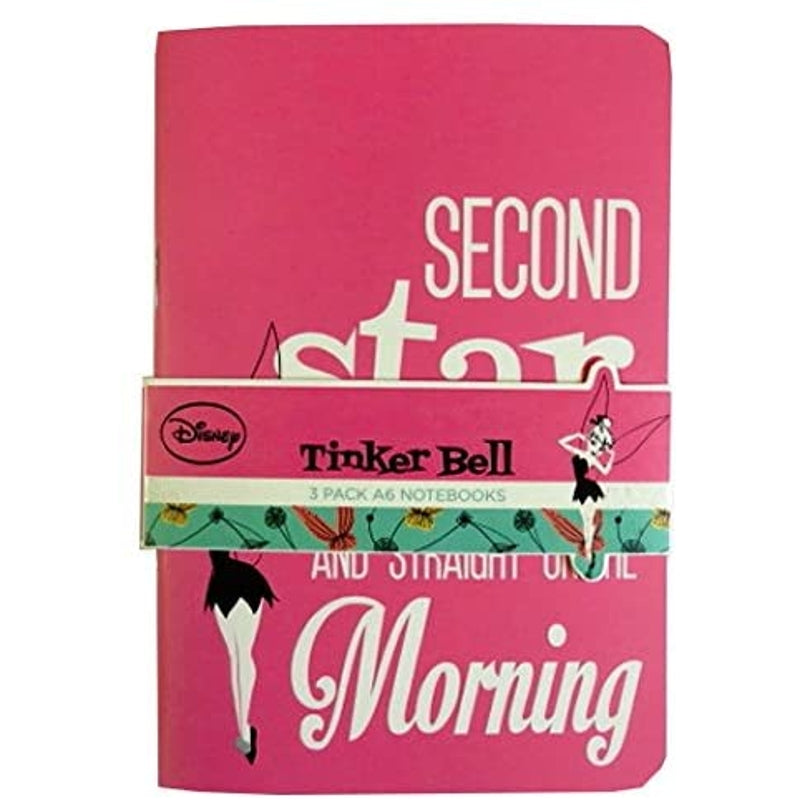 Pack of 3 A6 Disney Tinker Bell Notebooks {DC}