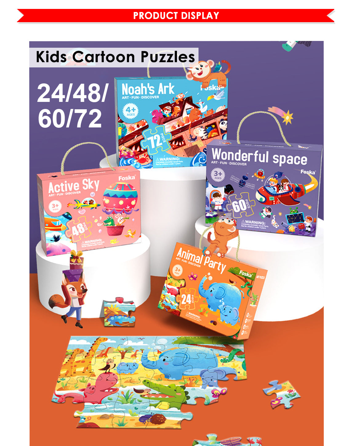 Pack of 24 Preschool Learning Toddler Puzzle Game
