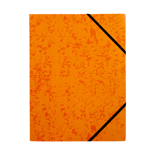 A4 Orange Card 3 Flap Folder With Elastic Closure