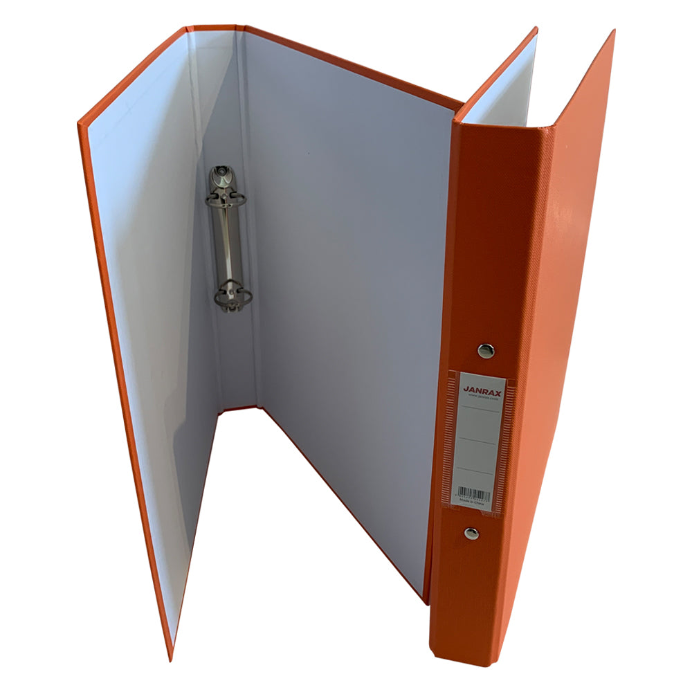 Pack of 3 A4 Orange Paper Over Board Ring Binders by Janrax